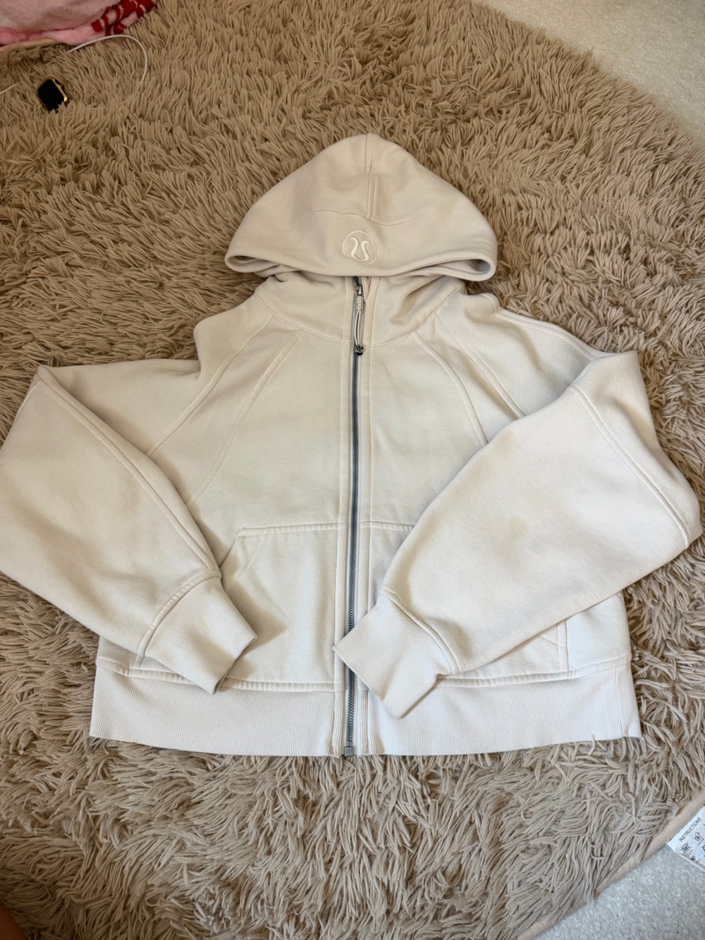 Lululemon Scuba Oversized Full Zip WHITE OPAL XS/S